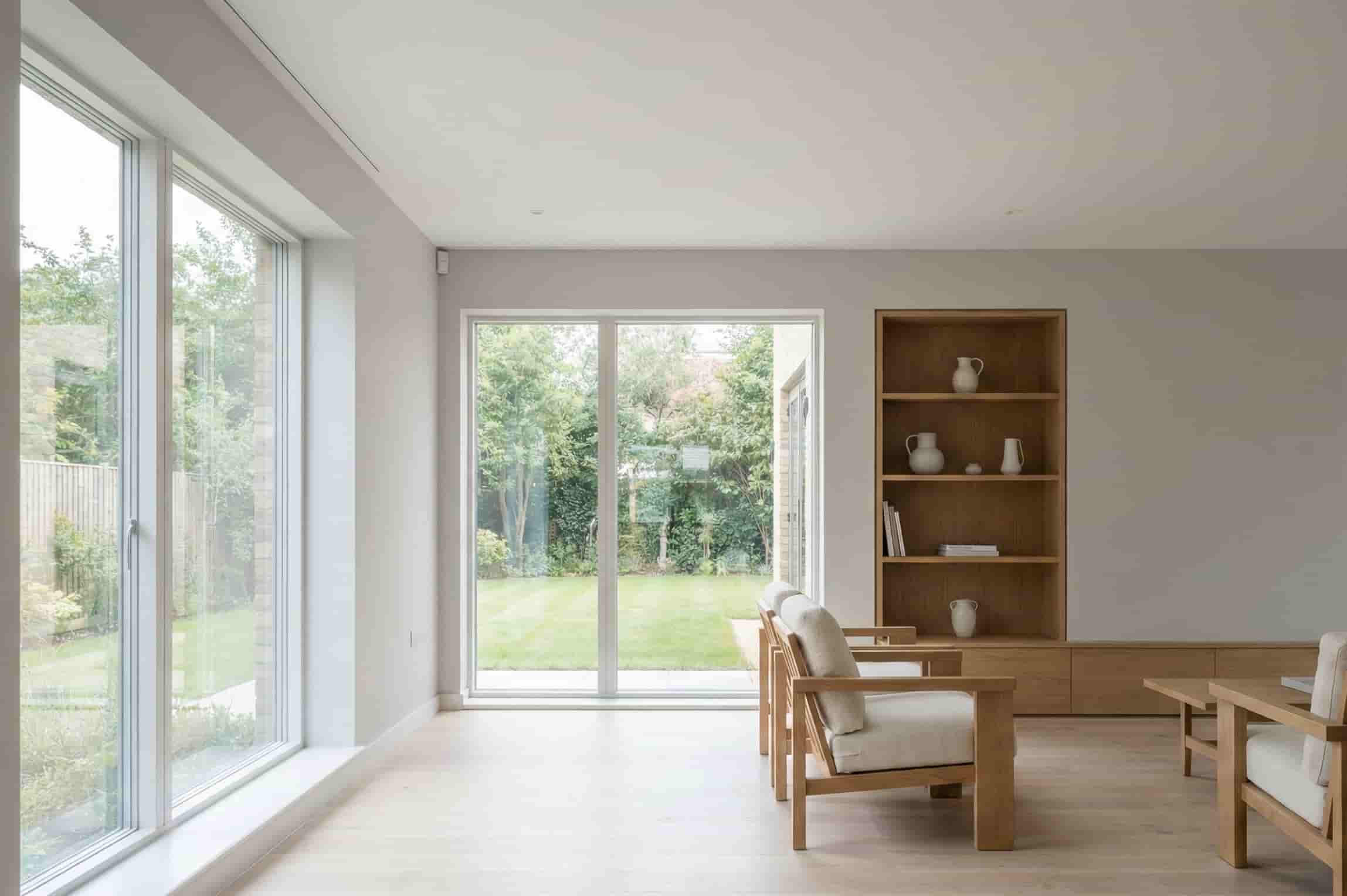 Modern airtight UK home interior representing healthy indoor air and sustainable building design