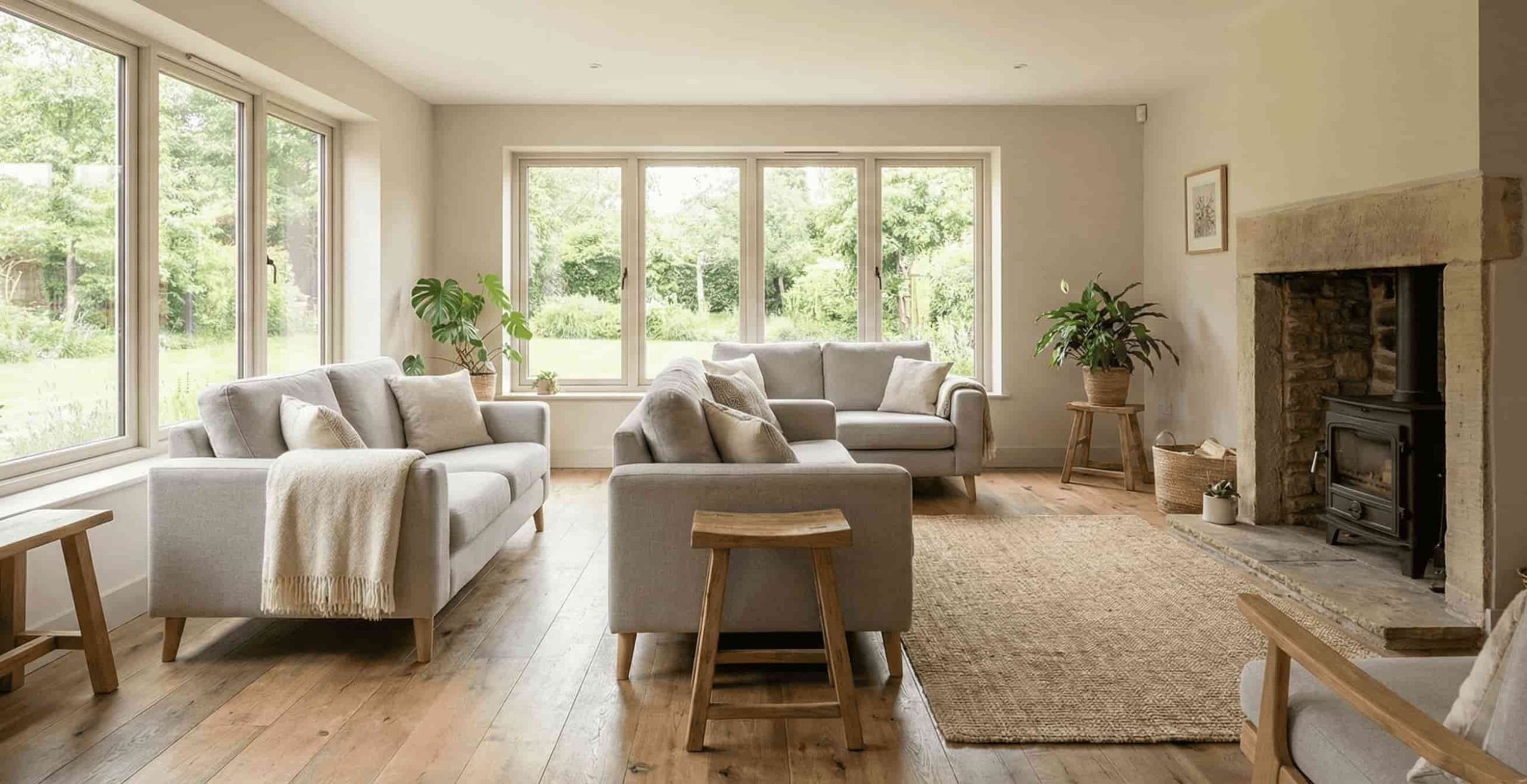 Modern UK home interior representing sustainable living and reduced energy costs